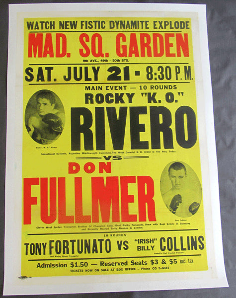 FULLMER, DON-ROCKY RIVERO ON SITE POSTER (1962)