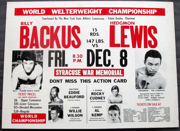 BACKUS, BILLY-HEDGMON LEWIS ON SITE POSTER (1972)