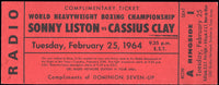 CLAY, CASSIUS-SONNY LISTON I FULL RADIO TICKET (1964)