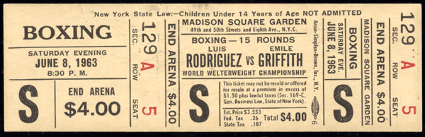 GRIFFITH, EMILE-LUIS RODRIGUEZ III FULL TICKET (1963)