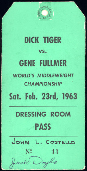 TIGER, DICK-GENE FULLMER DRESSING ROOM PASS (1963)