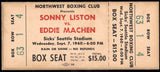 LISTON, SONNY-EDDIE MACHEN FULL TICKET (1960-PSA/DNA)