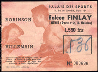 ROBINSON, SUGAR RAY-ROBERT VILLEMAIN II OFFICIAL TICKET (1950)