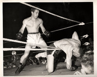 GRAZIANO, ROCKY-BOBBY CLAUS WIRE PHOTO (1949-2ND ROUND)