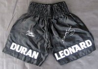 LEONARD, SUGAR RAY & ROBERTO DURAN SIGNED TRUNKS (PSA/DNA AUTHENTICATED)