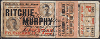 RITCHIE, WILLIE-HARLEM TOMMY MURPHY FULL TICKET (1914-SIGNED BY RITCHIE)