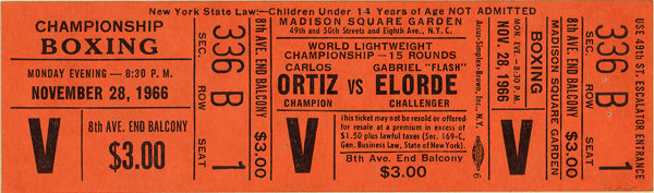 ORTIZ, CARLOS-FLASH ELORDE FULL TICKET (1965)