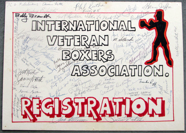 VETERAN BOXERS ASSOCIATION SIGNED POSTER (JEFFRA, FUTCH, GAVILAN, OVER 40)