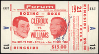 WILLIAMS, CLEVELAND-BOB CLEROUX FULL TICKET (1968-SIGNED BY WILLIAMS)