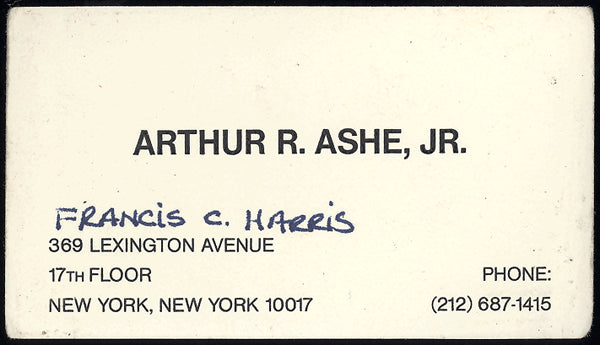 ASHE, JR., ARTHUR R. BUSINESS CARD