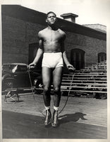 LOUIS, JOE WIRE PHOTO (1935-TRAINING FOR KING LEVINSKY)