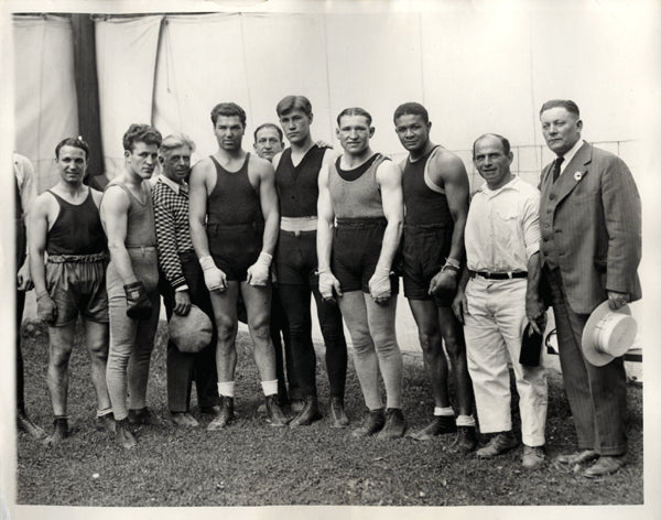 DEMPSEY, JACK TRAINING CAMP WIRE PHOTO (1927 FOR SECOND TUNNEY FIGHT)