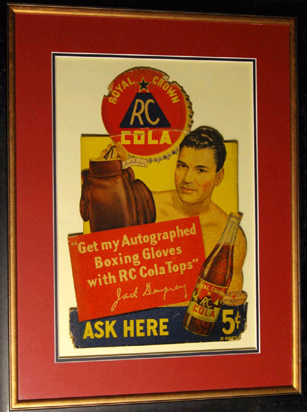 DEMPSEY, JACK ROYAL CROWN COLA ADVERTISING STANDEE (CIRCA 1930'S)