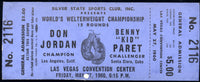 PARET, BENNY "KID"-DON JORDAN FULL TICKET (1960-PARET WINS TITLE)