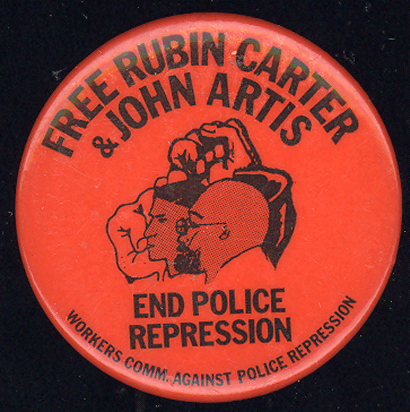 CARTER, RUBIN "HURRICANE" & JOHN ARTIS PIN (1970'S)