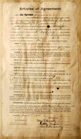 MAHER, PETER-STEVE O'DONNELL SIGNED ARTICLES OF AGREEMENT (1900)