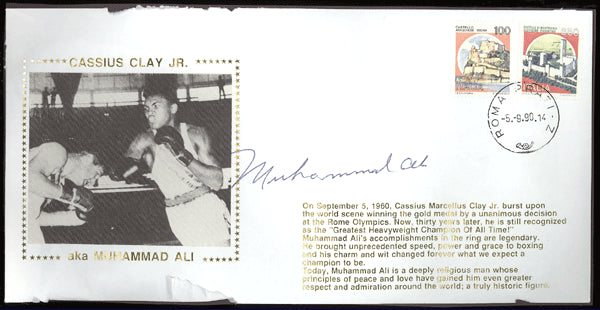 ALI, MUHAMMAD SIGNED FIRST DAY COVER (1990)
