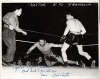 PASTOR, BOB SIGNED ACTION PHOTO (AGAINST LEM FRANKLIN)