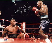 HOLYFIELD, EVANDER SIGNED ACTION PHOTO (1ST TYSON FIGHT-PSA/DNA AUTHENTICATED)