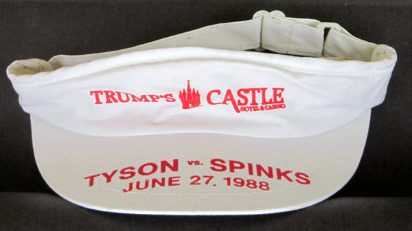 TYSON, MIKE-MICHAEL SPINKS SOUVENIR VISOR CAP (1988)