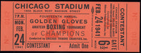 DADE, HAROLD GOLDEN GLOVES FULL TICKET (1941)