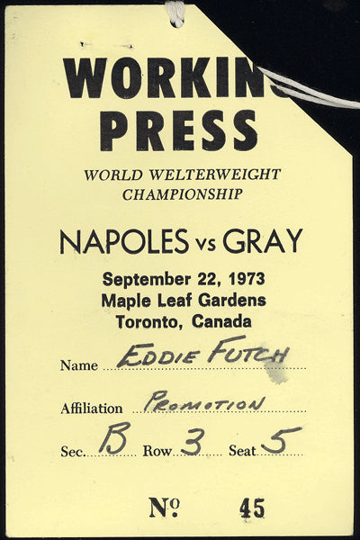 NAPOLES, JOSE-CLYDE GRAY WORKING PRESS PASS (1973)