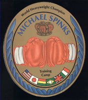 SPINKS, MICHAEL TRAINING CAMP STICKER (AS WORLD HEAVYWEIGHT CHAMPION)