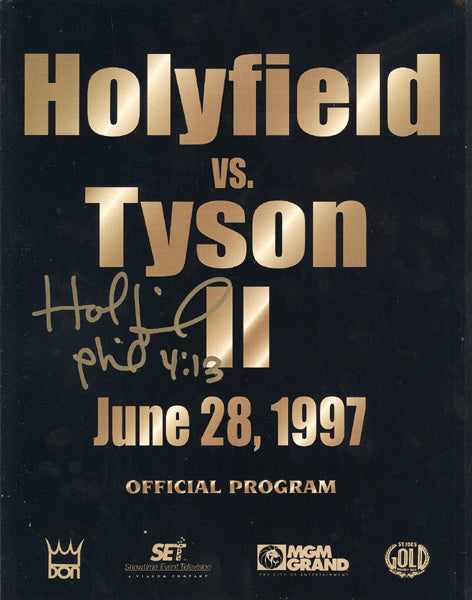 HOLYFIELD, EVANDER-MIKE TYSON II OFFICIAL PROGRAM (1997-SIGNED BY HOLYFIELD-STEINER)