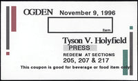 TYSON, MIKE-EVANDER HOLYFIELD I BEVERAGE TICKET (1996)