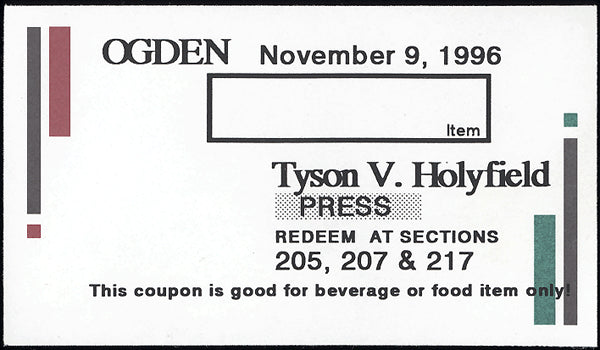TYSON, MIKE-EVANDER HOLYFIELD I BEVERAGE TICKET (1996)