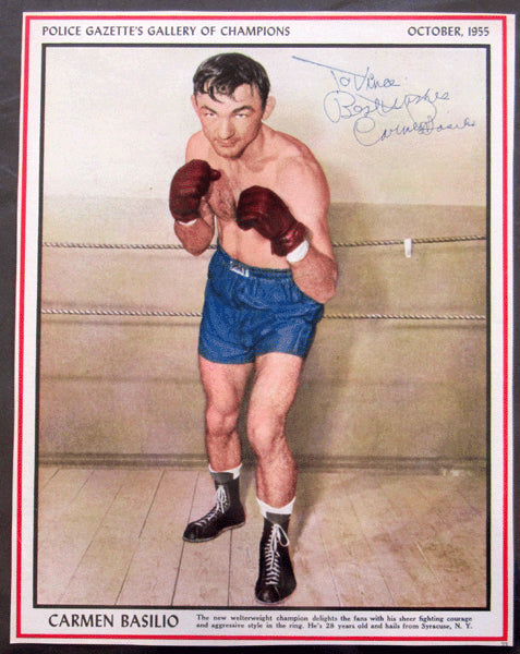 BASILIO, CARMEN SIGNED POLICE GAZETTE GALLERY OF CHAMPIONS SUPPLEMENT