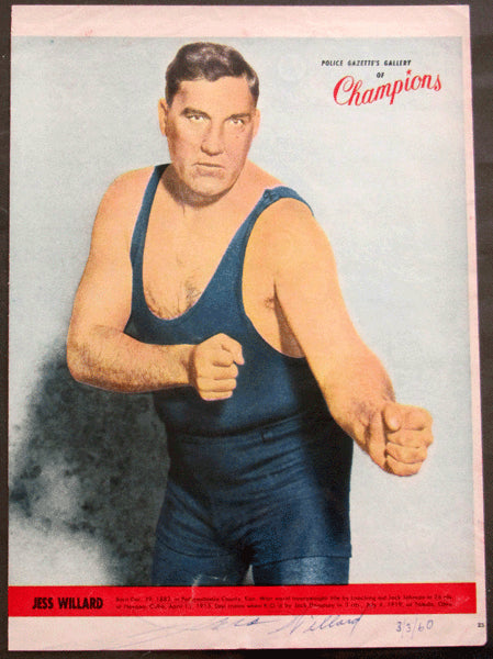 WILLARD, JESS SIGNED POLICE GAZETTE GALLERY OF CHAMPIONS SUPPLEMENT