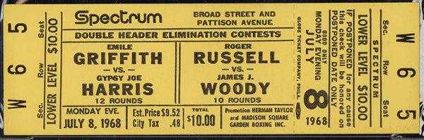 GRIFFITH, EMILE-GYPSY JOE HARRIS FULL TICKET (1968)