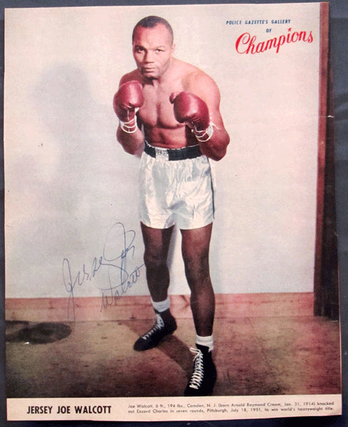 WALCOTT, JERSEY JOE SIGNED POLICE GAZETTE GALLERY OF CHAMPIONS SUPPLEMENT