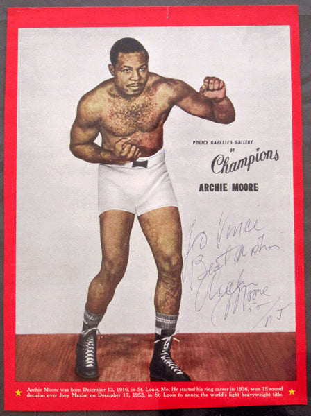 MOORE, ARCHIE SIGNED POLICE GAZETTE GALLERY OF CHAMPIONS SUPPLEMENT
