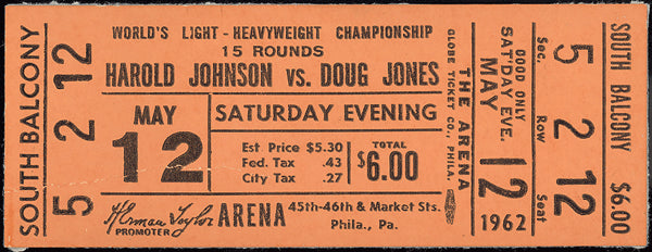 JOHNSON, HAROLD-DOUG JONES FULL TICKET (1962)