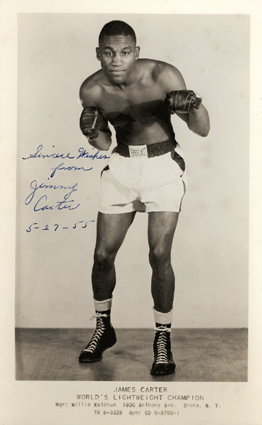 CARTER, JAMES VINTAGE SIGNED PHOTO (1955-AS CHAMPION)