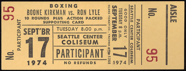 LYLE, RON-BOONE KIRKMAN FULL TICKET (1974)