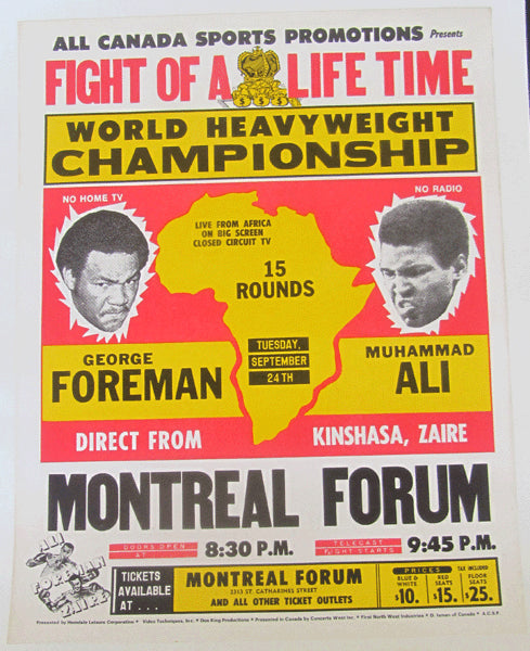 ALI, MUHAMMAD-GEORGE FOREMAN ORIGINAL CLOSED CIRCUIT POSTER (1974)