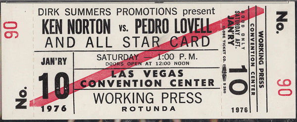 NORTON, KEN-PEDRO LOVELL FULL TICKET (1976-PSA/DNA)