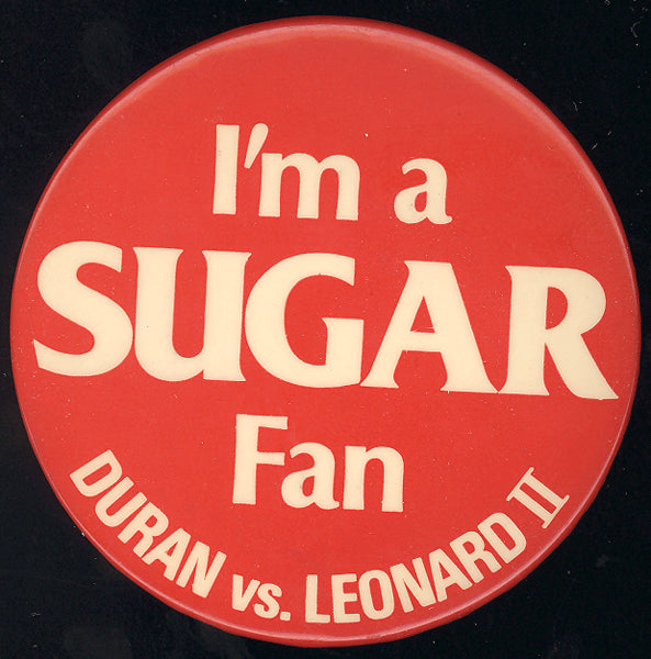 LEONARD, SUGAR RAY-ROBERTO DURAN II SOUVENIR PIN (1980)
