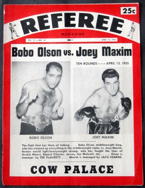 OLSON, CARL "BOBO"-JOEY MAXIM OFFICIAL PROGRAM (1955)