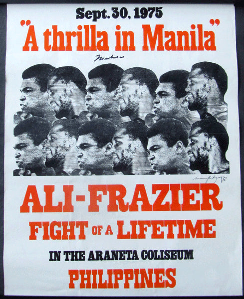 ALI, MUHAMMAD-JOE FRAZIER III ON SITE POSTER (1975-SIGNED BY ALI)