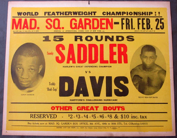 SADDLER, SANDY-TEDDY "RED TOP" DAVIS ON SITE POSTER (1955)