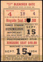 MARCIANO, ROCKY-EZZARD CHARLES II TICKET STUB (1954)