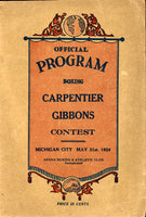 CARPENTIER, GEORGES-TOMMY GIBBONS OFFICIAL PROGRAM (1924)