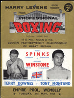 WINSTONE, HOWARD-TERRY SPINKS & TERRY DOWNES-TONY MONTANO OFFICIAL PROGRAM (1961)