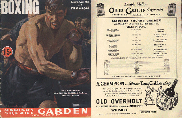 CONN, BILLY-HENRY COOPER OFFICIAL PROGRAM (1940)