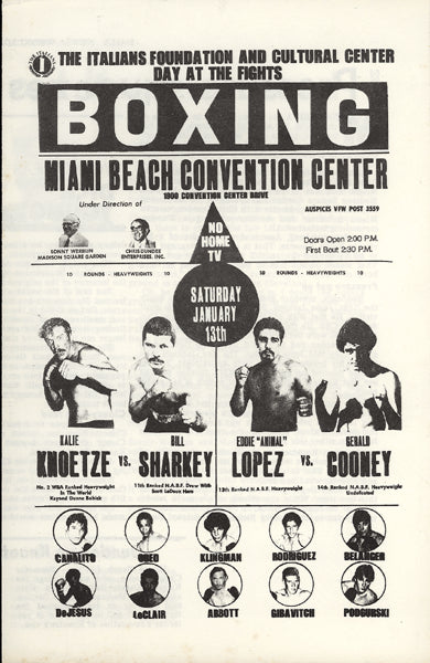 COONEY, GERRY-EDDIE LOPEZ & KALLIE KNOETZE-BILL SHARKEY OFFICIAL PROGRAM (1979)