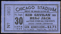 GAVILAN, KID-BEAU JACK STUBLESS TICKET (1949)